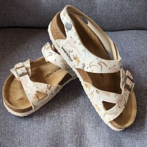 Birkenstock Cream Sandals Comfortable Cork Sole